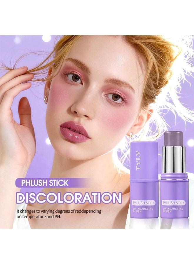TVLV Color-changing blush stick - dual-purpose lipstick and eyeshadow for lips and cheeks - temperature-changing matte lip and cheek powder blush 8g - Image 2